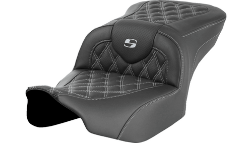 0801-1717__39742.1738169086.500.750.png Saddlemen Roadsofa Lattice Stitch Seat (without Backrest) for '24-Up Harley Davidson Street Glide, Road Glide and '23-24 CVO FLHXSE, CVO FLTRSE - Silver Stitching